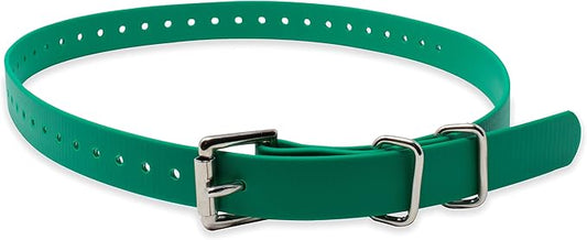 Educator Biothane Dog Collar, Waterproof, Odorproof, Metal Buckle and D Ring, Adjustable for Custom Fit, Cool and Comfortable, for Small, Medium, or Large Dogs, 3/4-Inch, Green