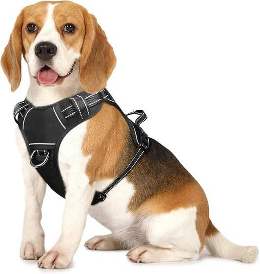 WINSEE Dog Harness No Pull, Adjustable Pet Vest with Front/Back Leash Clips, Reflective Soft Padded Dog Harness for Small Dogs, Easy Control Handle for Walking