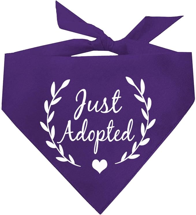 Just Adopted Dog Bandana (20 Purple, One Size)