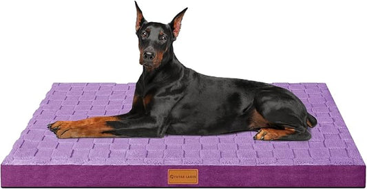 Patas Lague Orthopedic Jumbo Dog Bed for Extra Large Dogs 56''X40'', Waterproof Soft Warm Comfortable Egg Crate Foam Jumbo Pet Beds Mat with Removable Washable Cover and Nonskid Bottom, Purple