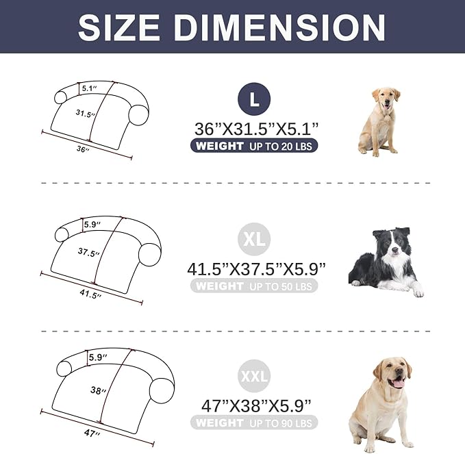 Tinaco Luxurious Calming Dogs/Cats Bed Mats, Washable Removable Couch Cover, Plush Long Fur Mat for Pets, Waterproof Lining, Perfect for Small, Medium and Large Dogs and Cats (Navy Blue, L)