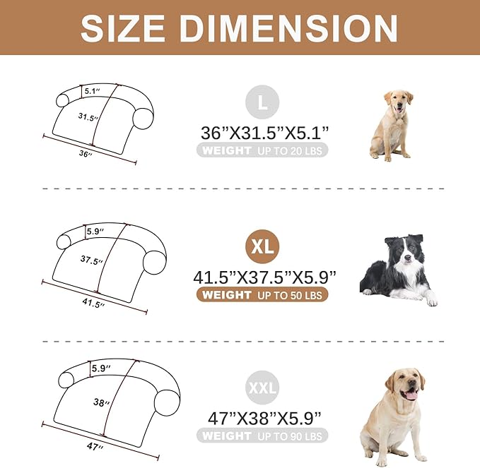 Dogs/Cats Bed Mats, Couch Cover for Dogs, Sofa Style Luxurious Mat for Pets, Waterproof Lining and Nonskid Bottom Perfect on Dog Crate, Cat Cage or in The Car. (Desert Brown, XL)