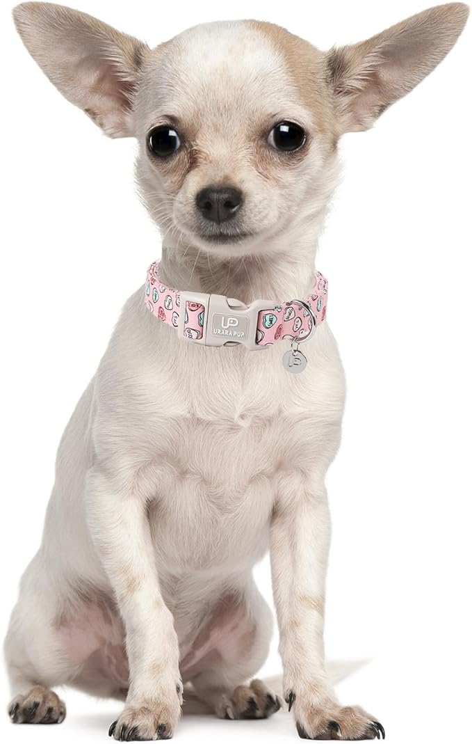 Pink Heart Dog Collar, Valentine's Gift for Puppy, Small to Extra Large Dogs, Cotton, Unique Craftsmanship Design, Breathable, Comfortable
