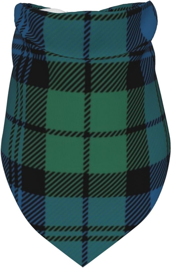 Triangle Plaid Tartan Scottish Clan Campbell Cat & Dog Scarf, Plaid Pet Scarf for Small to Large Dogs & Cats