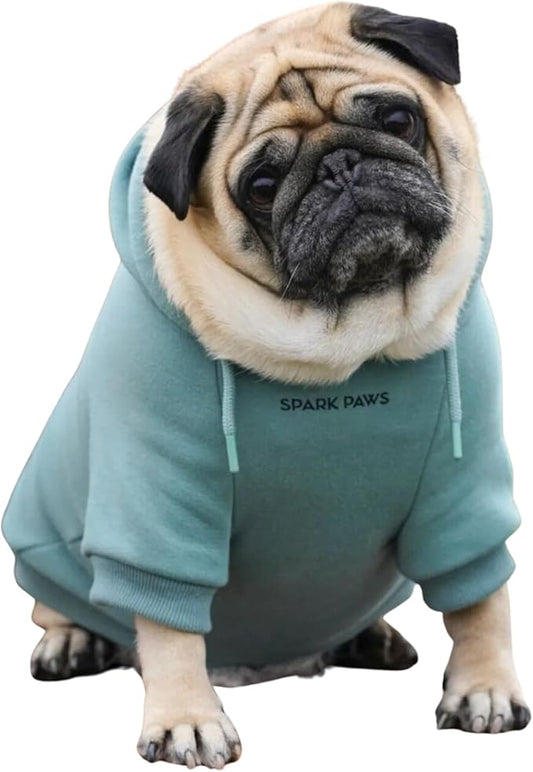 Spark Paws Dog Hoodie - Premium Quality, Buttery Soft, Superior Comfort and Fit, Calming Fleece Interior, Suitable for All Breeds - Teal - L