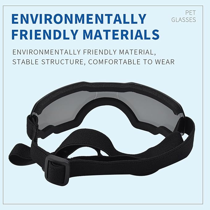Large Dog Sunglasses, Dog Goggles with Adjustable Strap, UV Protection, Winproof, Snowproof