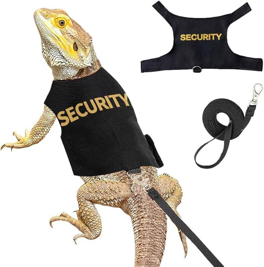 Bearded Dragon Harness and Leash Set,Bearded Dragon Clothes Escape Proof Lizard Reptile Small Animal Adjustable Harness and Leash Rope for Walking Outdoor