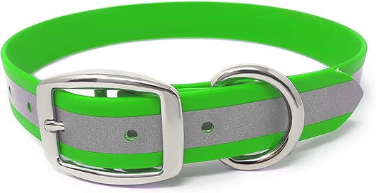 Regal Dog Products Small Lime Green Heavy Duty Reflective Dog Collar with Durable Metal Buckle and D Ring Adjustable Chew Proof & Waterproof Strong Small Dog Collar Other Sizes for Medium & Large Dogs