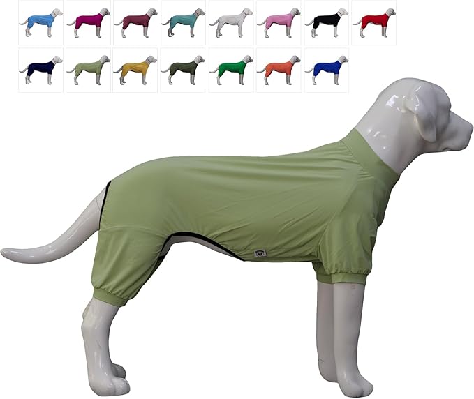 LoveLongLong Dog Jumpsuit with UV Protection and Quick-Dry Fabric for Spring Summer Pet Pajamas Light Green 3XL