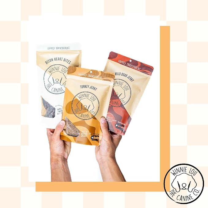 Winnie Lou Organic Turkey Jerky Dog Treats - Human Grade, All Natural, Healthy, Made in USA (2 Pack)