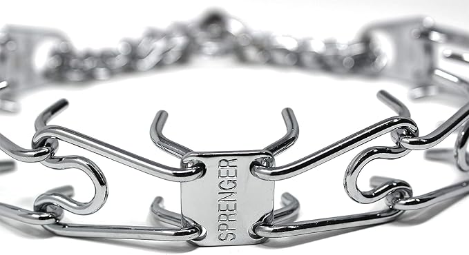 Herm Sprenger Prong Dog Training Collar Ultra-Plus Chrome Plated Steel Pet Pinch Collar for Dogs Made in Germany 23in x 3.2mm (Neck Size up to 19 inches) Medium