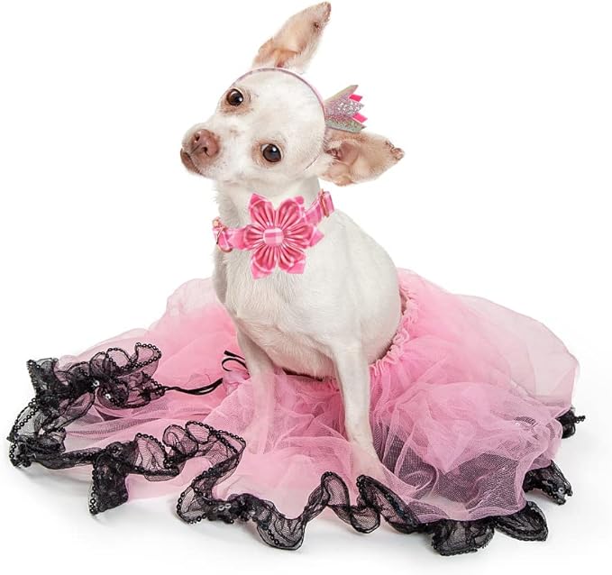 Lionheart Glory Dog Collar - Pink With Flower, Cute Floral Pattern, Adjustable for X-Large Dogs