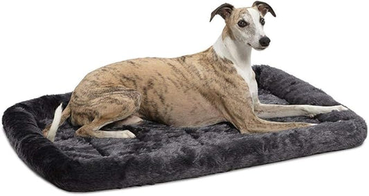 MidWest Homes for Pets Bolster Dog Bed 36L-Inch Gray Dog Bed w/Comfortable Bolster | Ideal for Intermediate Dog Breeds & Fits a 36-Inch Dog Crate | Easy Maintenance Machine Wash & Dry