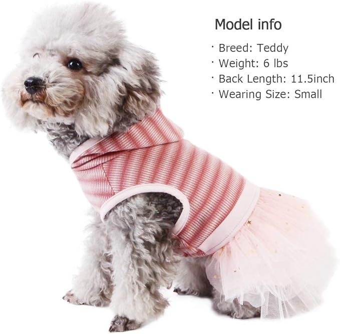 KYEESE Dog Sweater Dresses for Small Dogs with Hoodie Cat Dress Puppy Dog Dress with Leash Hole