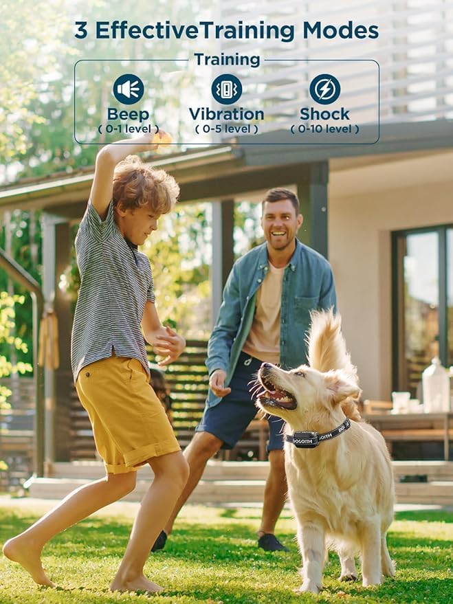 Wireless Dog Fence for 2 Dogs, Pet Containment System with AI Smart GPS Signal for Outdoor, Waterproof and Rechargeable Dog Collar Fence with 3 Warning Modes, Range 65-3290 FT for Most of Dogs