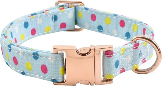 Metal Buckle Dog Collar, Durable Adjustable Dog Collar Soft for Small Medium Large Dogs (Blue Point, L(15-23in)