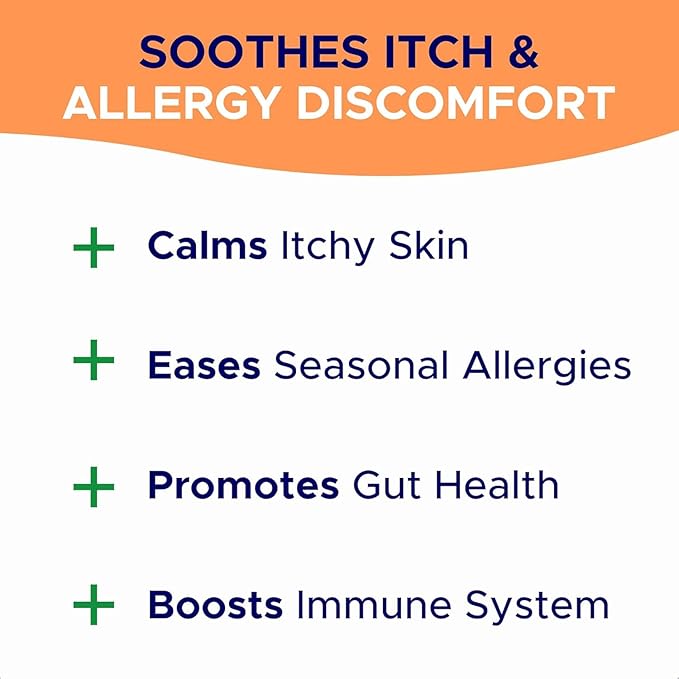 Dog Allergy Relief Chews — Itch Relief Skin & Coat Supplement: No Fillers, Just Flavor - Itchy Skin Relief Treatment w/Omega 3 Fish Oil - Itching & Paw Licking, Dry Skin & Hot Spots -Made in USA-180Ct