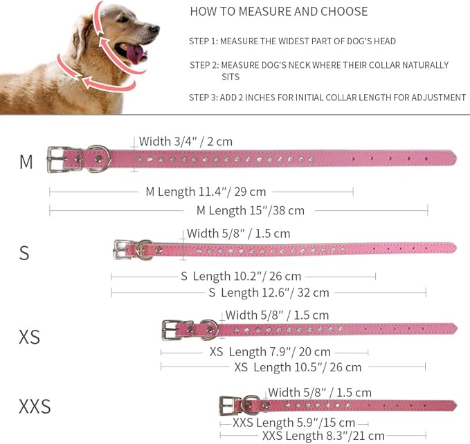 Bling Dog Collars for Small Dogs, Pretty Rhinestone Puppy Collar Crystal Jewel Glitter Diamond Cat Collar for XXS Xs Small Medium Pet Female Dogs Girl, Light Blue S