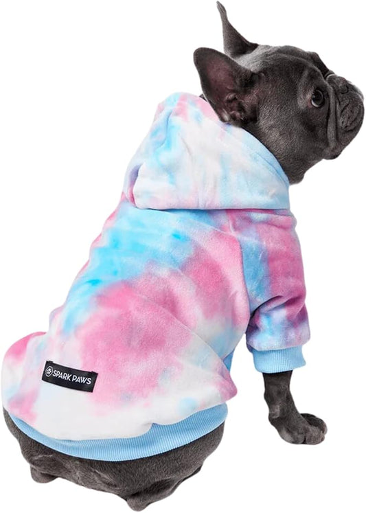 Spark Paws Dog Hoodie - Premium Quality, Buttery Soft, Superior Comfort and Fit, Calming Fleece Interior, Suitable for All Breeds - Snow Cone Skydye - M