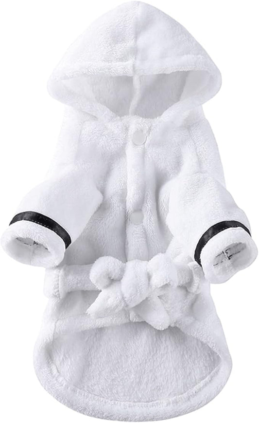 Petyoung Pet Bathrobe Dog Pajama Thickened Hooded Bathrobe Quick Drying and Super Absorbent Dog Bath Towel Soft Pet Nightwear for Puppy Small Dogs Cats