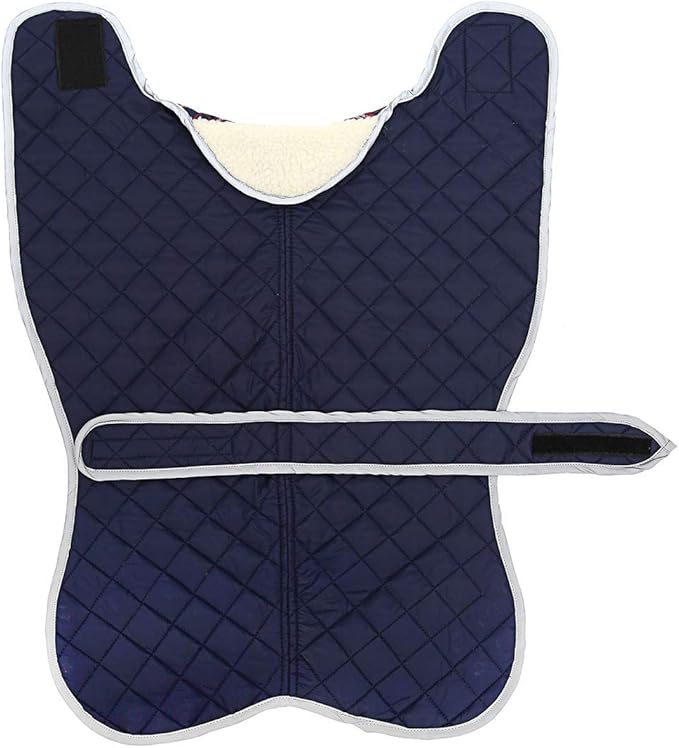 Warm Thermal Quilted Greyhound Coat with Harness Hole, Dog Winter Coat with Warm Fleece Lining, Outdoor Dog Apparel for Medium, Large Dog -Blue-XS