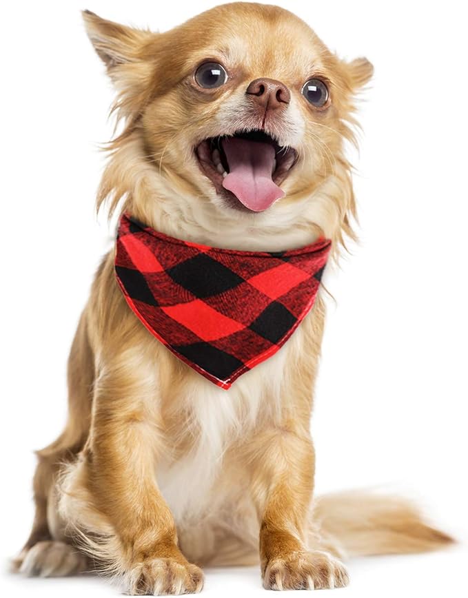 Segarty Dog Bandanas, 30 Pack 22.8"x15.7" Pet Triangle Scarf Plaid Bibs Accessories Bulk for Medium Small Dogs Cats Large Puppy Dogs, Adjustable Washable Reversible Boy Pets Birthday Kerchief