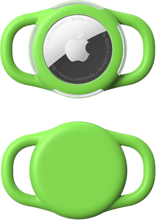 Waterproof Airtag Holder for Dog Collar, Soft Full-Body Protective Airtag Holder for Dog & Cat Collars, Ultra-Durable, Easy Installation, Lightweight Clear Airtag Case (Green, Small)