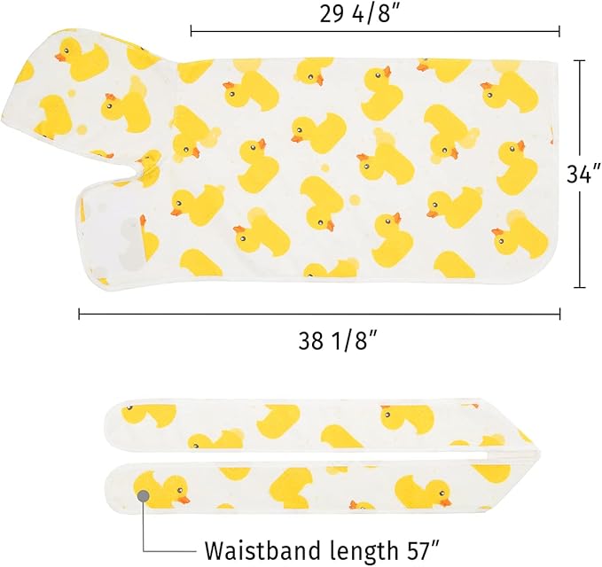 HDE Dog Bathrobe Super Absorbent Quick Drying Towel with Hood for All Dog Breeds Sizes S-XXL - White Rubber Ducks - XXL