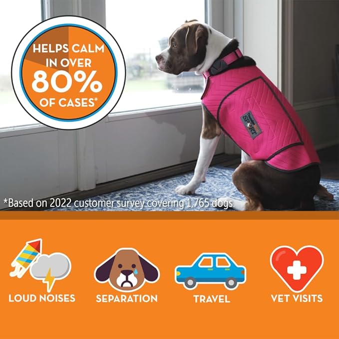 ThunderShirt for Dogs, XX Small, Fuchsia Sport - Dog Anxiety Relief Calming Vest