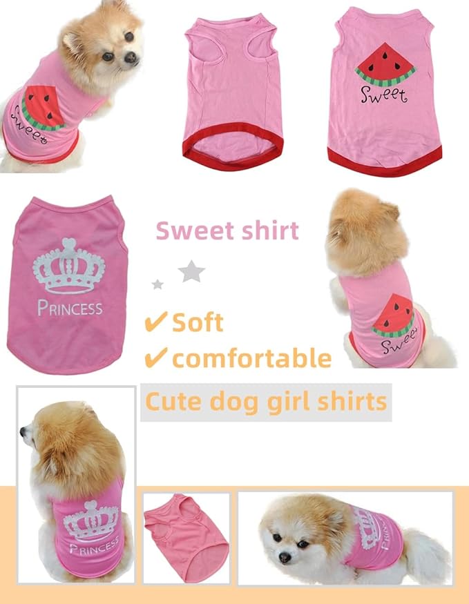 Small Dog Shirts Female Thanksgiving Outfit Festivals Apparels T-Shirt Princess Doggie Clothes Little Dog Winter Sweater Teacup Dog Clothes