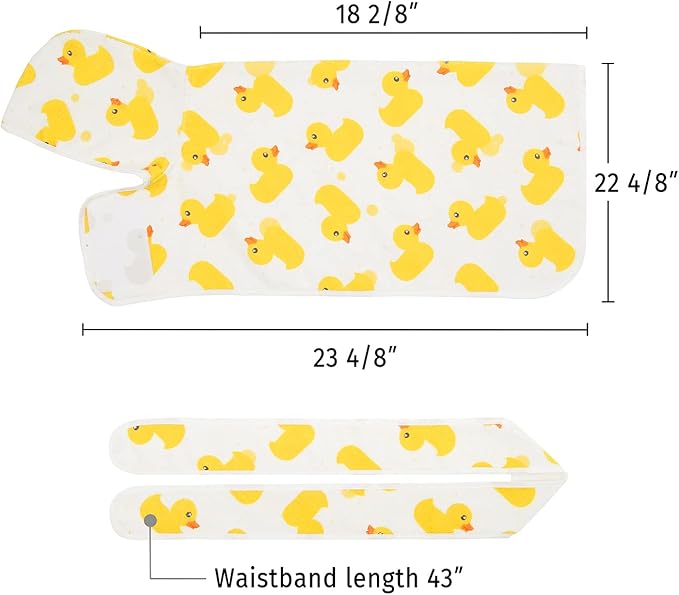 HDE Dog Bathrobe Super Absorbent Quick Drying Towel with Hood for All Dog Breeds Sizes S-XXL - White Rubber Ducks - S