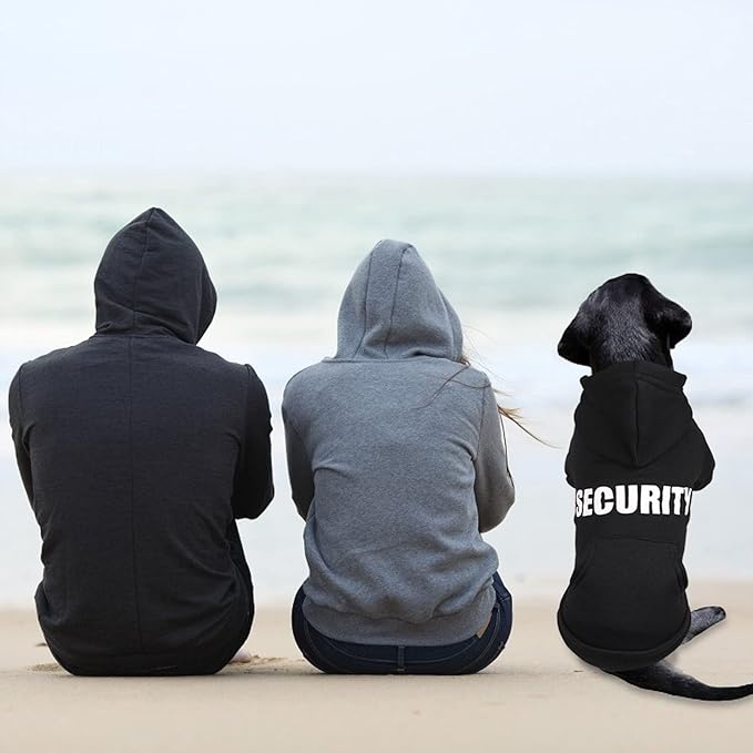 Security Dog Hoodie Dog Sweaters for Large Dogs Soft Brushed Fleece Clothes Hoodie Sweatshirt with Pocket(L)