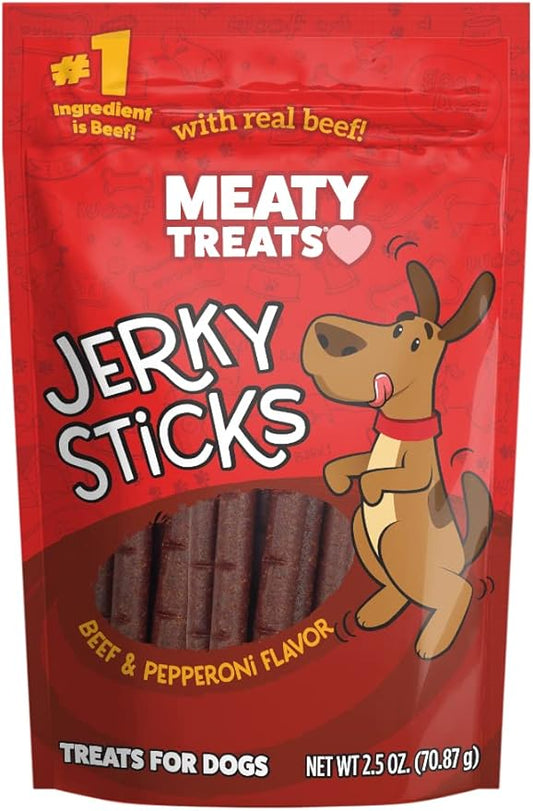 Meaty Treats Beef Flavored Jerky Sticks Dog Treats, 2.5-oz. (Pack of 8)