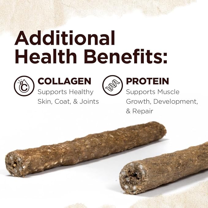 Natural Farm Natsticks Beef Chewy Sticks with Collagen (32-Pack), Made from Premium All-Natural Beef, Great for Small, Medium, Large Dogs, Protein-Rich, Quick-Chew Treats, Highly Digestible
