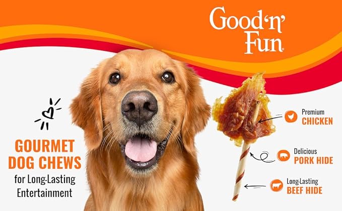 Good ‘n’ Fun Triple Flavor Wings Chews for All Dogs, 12 Ounces, Treat Your Dog to Long-Lasting Chews Made with Chicken, Pork Hide and Beef Hide, Pack of 2