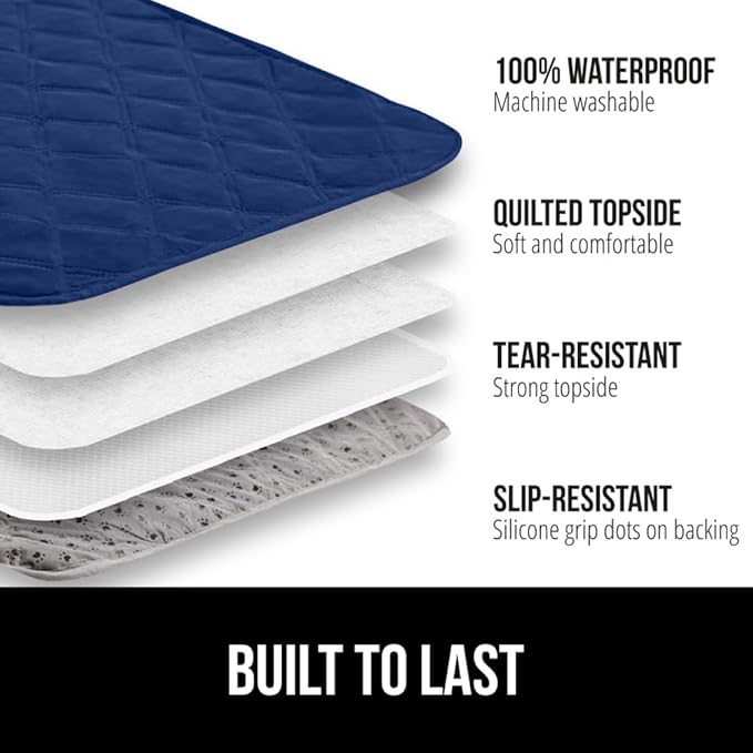 GORILLA GRIP Waterproof Dog Bed Cover 68x82, Pet Blanket for Furniture, Sofa, Couch, Crate, Car, Sofa Throw Essential for Cats and Dogs, Tear and Slip Resistant Leakproof Cushion Cover, Navy Blue