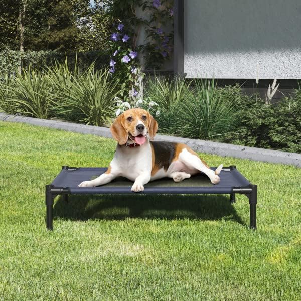 PETMAKER Elevated Dog Bed Cover - 30x24-Inch Replacement Pet Bed Cover with Mesh Panel - for Indoor/Outdoor Use - Dog Cot Not Included (Blue)
