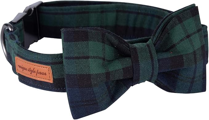 Unique style paws Christmas Dog and Cat Collar with Bow Pet Gift Adjustable Soft and Comfy Bowtie Collars for Small Medium Large Dogs