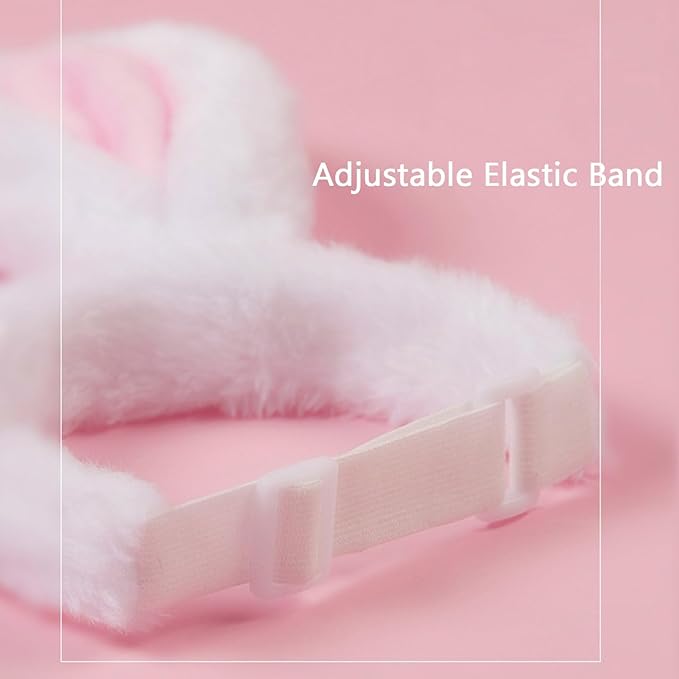 FLAdorepet Dog Rabbit Bunny Ear Headband Headwear Hat,Halloween Easter Cat Bunny Costume Outfits for Small Medium Large Dogs Pet Hair Accessories Apparel (M(Head Girth 12"), White)