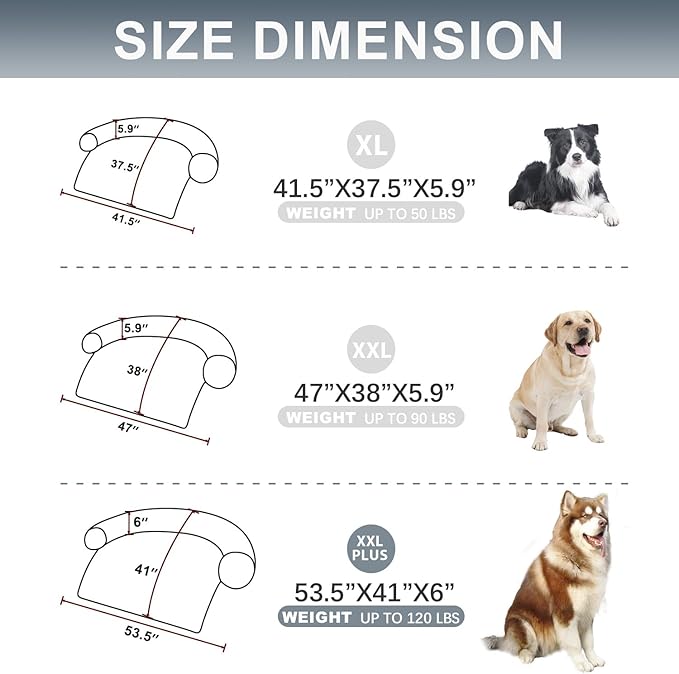 Dogs/Cats Bed Mats, Couch Cover for Dogs, Sofa Style Luxurious Mat for Pets, Waterproof Lining and Nonskid Bottom Perfect on Dog Crate, Cat Cage or in The Car. (Gradient Gray, XXLPlus)