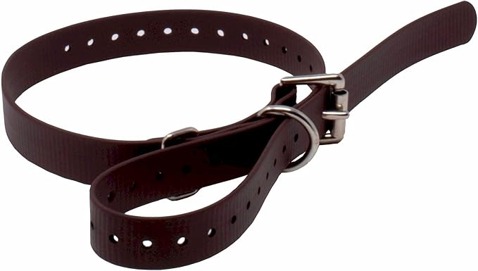 Educator Biothane Dog Collar, Waterproof, Odorproof, Metal Buckle and D Ring, Adjustable for Custom Fit, Cool and Comfortable, for Small, Medium, or Large Dogs, 3/4-Inch, Brown