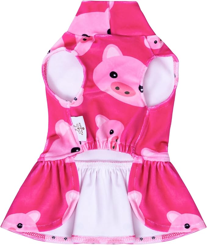 CuteBone Turtleneck Dog Velvet Dress Puppy Skirt Costume Pet Clothes Cat Apparel with Bow Hair Rope for Small Dogs CVD06S