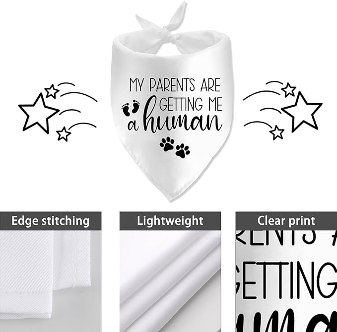 My Parents are Getting Me a Human Dog Pregnancy Announcement Bandana Pregnancy Dog Bandana for Dogs Pet Accessories for Dog Lovers Pregnancy Reveal Ideas