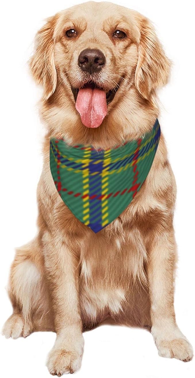 Pet Triangle Scarf, Platt Tartan pet cat and Dog Scarf, Pet Clothing Accessories, Plaid Pet Scarf, for Small to Large Dogs Cats