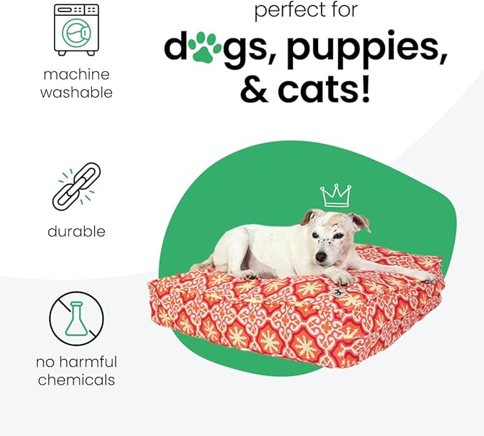 Molly Mutt Medium to Large Dog Bed Cover - Papillon Print - Measures 27”x36”x5’’ - 100% Cotton - Durable - Breathable - Sustainable - Machine Washable Dog Bed Cover