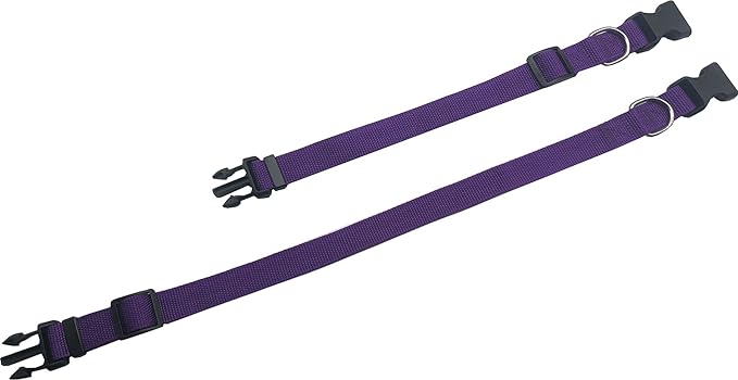 Adjustable Nylon Dog Collar, pet Collar 1 Inch 3/4 Inch 5/8 Inch Wide, for Large Medium Small Dogs (M(3/4" x 14-21"), Purple)