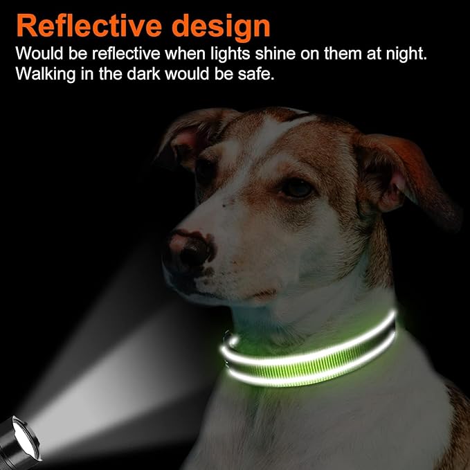 Joytale Reflective Dog Collar,Soft Neoprene Padded Breathable Nylon Pet Collar Adjustable for Puppy and Small Dogs,Green XS