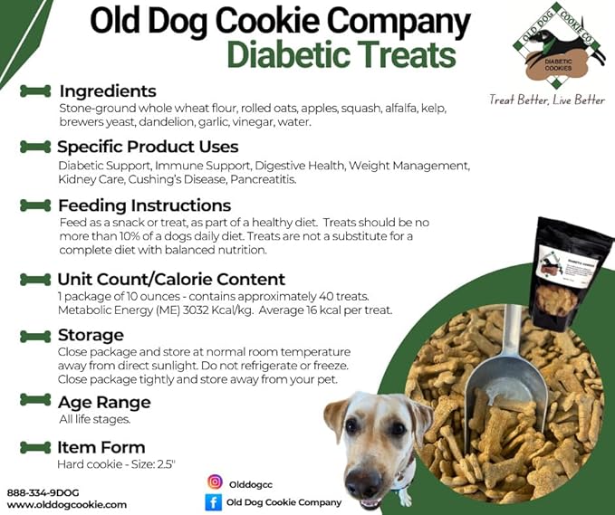 All Natural Diabetic Dog Treats, 10 oz- Vet Approved