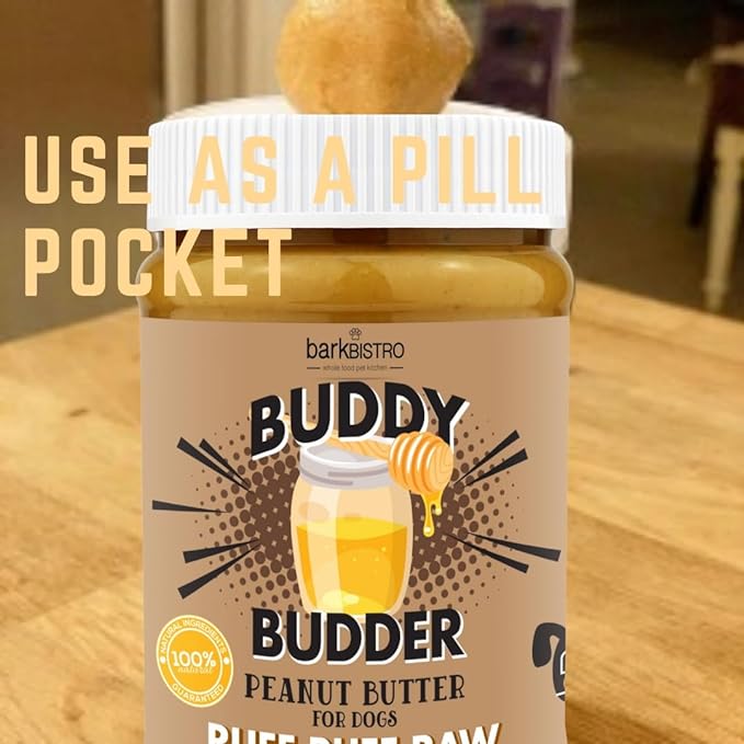 BUDDY BUDDER Awesome Apple + Banging Bacon, 100% Natural Dog Peanut Butter, Healthy Dog Treats - Made in USA (17oz Jars)
