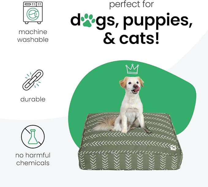 Molly Mutt Medium to Large Dog Bed Cover- Forever Young Print - Measures 27”X36”X5’’ - 100% Cotton - Durable - Breathable - Sustainable - Machine Washable Dog Bed Cover (Dd82b)